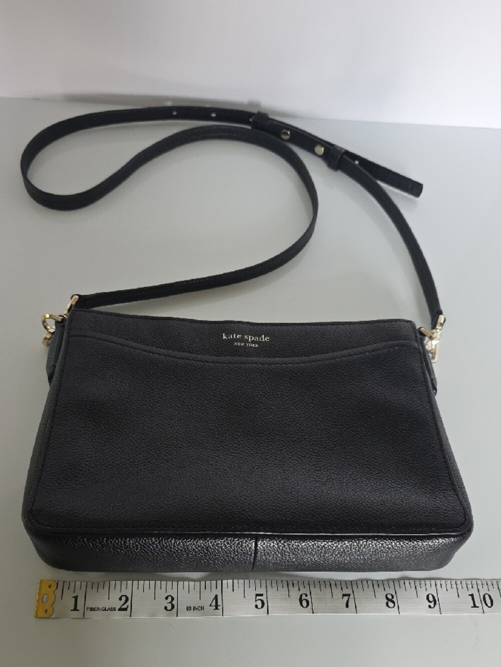 kate spade Black Pebbled 100% Cow Leather Crossbody with Gold Hardware - Picture 3 of 13
